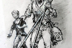 'The Chimney-sweep and his boy' 1850.