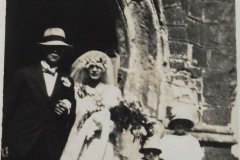 Marriage circa 1920's outside south porch St Mary's.