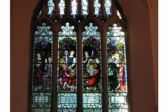 Interior 20th century stained glass window.
