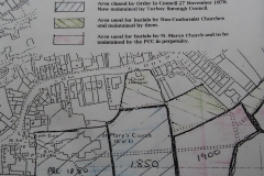 Early map of St Mary's grave yard plots.